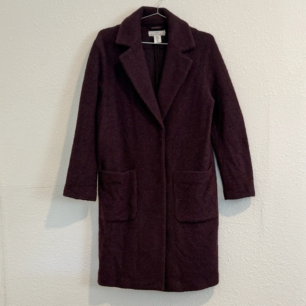 H&M Maroon Wool Blend Coat
